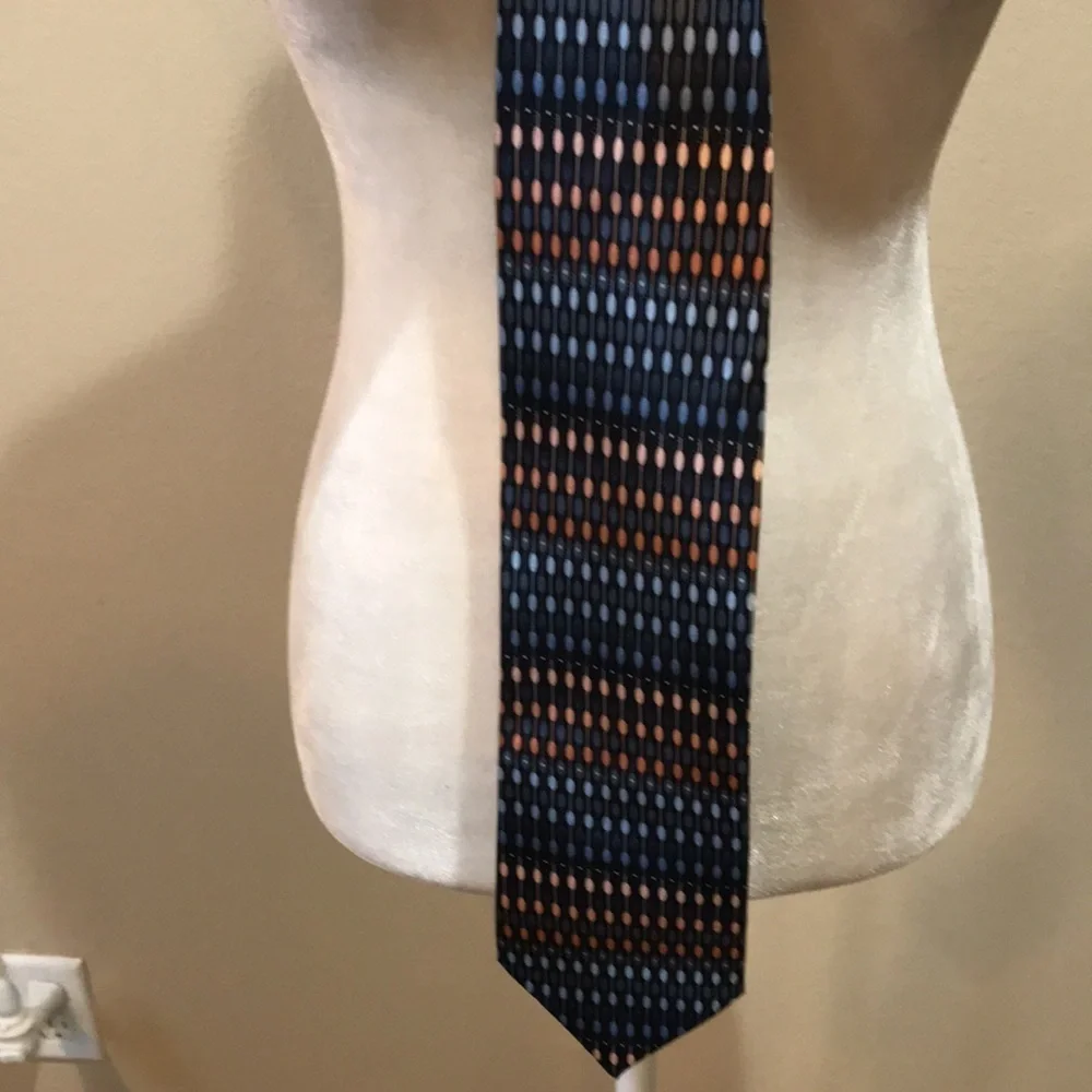 Covington 100% Silk Necktie in Geometric Design Multi Color- 60 Inches